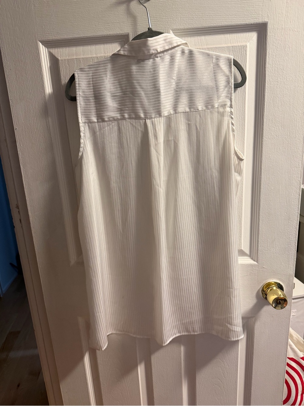 Worthington Cream Sleeveless Collared Button-Front Blouse - Picture 2 of 3